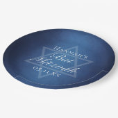 バルミツワーモダンブルースターオブデイヴィッドカスタムパーティー ペーパープレート (アングル)