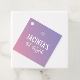 バルミツワーモダン星紫色のグラデーション フェイバータグ