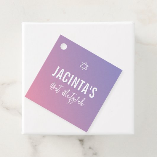 バルミツワーモダン星紫色のグラデーション フェイバータグ (インサイチュ)