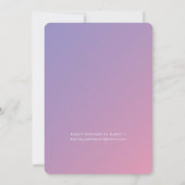 バルミツワーモダン星紫色のグラデーション 招待状 (裏面)