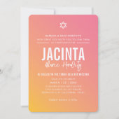 バルミツワーモダン星黄色勾配 招待状 (正面)