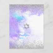 バルミツワーモダン銀箔パープルウォーター色 エンクロージャーカード (裏面)