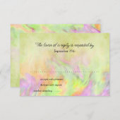 バルミツワーライムグリーン絞り染めRSVPカード 出欠カード (正面/裏面)