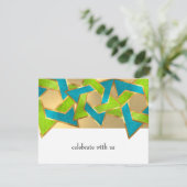 バルミツワーライムターコイズスターオブデイヴィッドアニアルカラー 招待状 (スタンド正面)