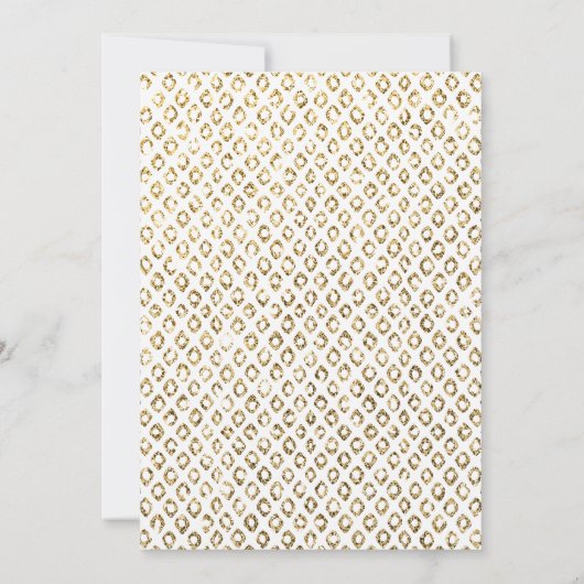 バルミツワールクストゥイーンピンク金ゴールドグリッター招待状 招待状 (裏面)