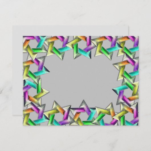 バルミツワーレインボースターオールカラーRSVP 出欠カード (正面/裏面)