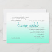 バルミツワー任意の色とアクアグラデーシグラデーションョン 招待状 (正面)