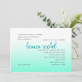 バルミツワー任意の色とアクアグラデーシグラデーションョン 招待状 (スタンド正面)