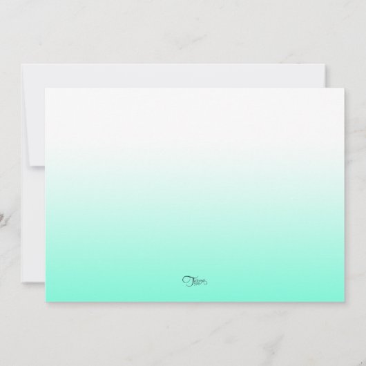 バルミツワー任意の色とアクアグラデーシグラデーションョン 招待状 (裏面)