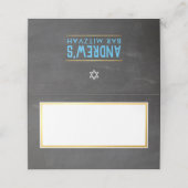 バルミツワー型頭が切れる金ゴールドアクアはっきりしたグレイ プレイスカード (外部開封)