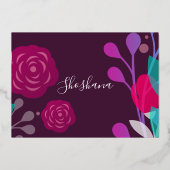 バルミツワー実在バラ金ゴールドトレンディーフォイル招待状 箔招待状 (裏面)