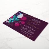 バルミツワー実在バラ金ゴールドトレンディーフォイル招待状 箔招待状 (回転した状態)