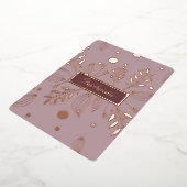 バルミツワー実在バラ金ゴールドモダンフローラ 箔招待状 (回転した状態)