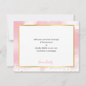 バルミツワー感謝していユー金ゴールドスターピンク水色 サンキューカード (裏面)