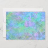 バルミツワー抽象デザインインターコイズシルバー 招待状 (裏面)