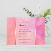 バルミツワー抽象デザインインピンク 招待状 (スタンド正面)