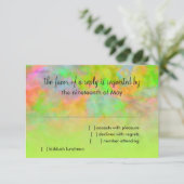 バルミツワー抽象デザインインライムグリーン 出欠カード (スタンド正面)