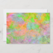 バルミツワー抽象デザインインライムグリーン 招待状 (裏面)