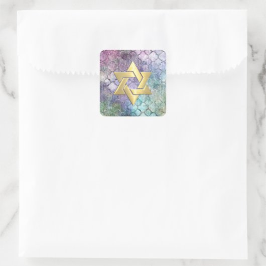 バルミツワー抽象芸術シメリーパステルパターン スクエアシール (バッグ)