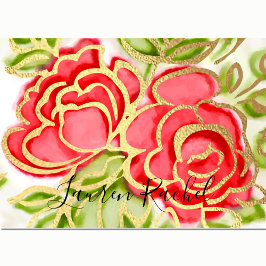 バルミツワー抽象芸術バラレッド サンキューカード