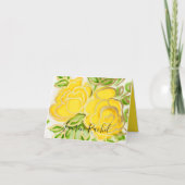 バルミツワー抽象芸術バラ黄 サンキューカード (正面)
