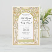 バルミツワー招待レトロヴィンテージフローラ 招待状 (スタンド正面)