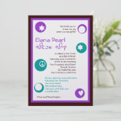 バルミツワー招待状エラナパールきらめく 招待状 (スタンド正面)