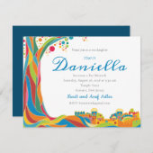 バルミツワー招待状カラフルエルサレム・ツリー・オブ・ライフ 招待状 (正面/裏面)