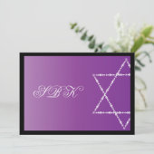 バルミツワー招待状シドニーブレアパープル 招待状 (スタンド正面)