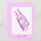 バルミツワー招待状ジェンナアッリピンクトーラ 招待状 (正面/裏面)