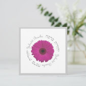 バルミツワー招待状ソフィーシルバーピンクデイジー 招待状 (スタンド正面)