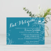 バルミツワー招待状フエレガントライターコイズ 招待状 (スタンド正面)