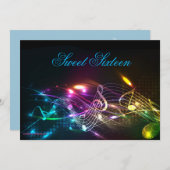 バルミツワー招待状ブライトネオンライト 招待状 (正面/裏面)