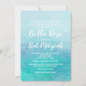 バルミツワー招待状ブルーウォーターカグラデーションラー 招待状 (正面)