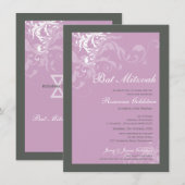 バルミツワー招待状:: bella 1P 招待状 (正面/裏面)