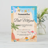 バルミツワー招待：ビーチテーマ, QR 招待状 (スタンド正面)