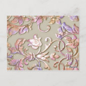 バルミツワー数々の「エンボス」ダマスク表番号 ポストカード (裏面)