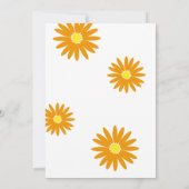 バルミツワー楽しいデイジーメッセージ文字オレンジ 招待状 (裏面)