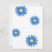 バルミツワー楽しいデイジーメッセージ文字ブルー 招待状 (裏面)