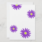 バルミツワー楽しいデイジーメッセージ文字紫 招待状 (裏面)