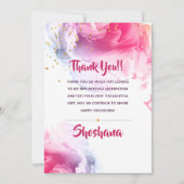 バルミツワー水彩グリッターサンキューカード サンキューカード (正面)