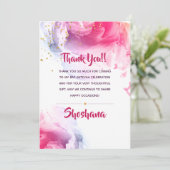 バルミツワー水彩グリッターサンキューカード サンキューカード (スタンド正面)