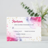 バルミツワー水彩グリッター応答カード 出欠カード (スタンド正面)