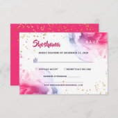 バルミツワー水彩グリッター応答カード 出欠カード (正面/裏面)