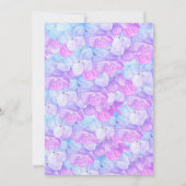 バルミツワー水彩フローラピンク日付を保存 セーブザデート (裏面)