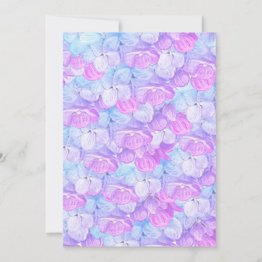 バルミツワー水彩フローラピンク日付を保存 セーブザデート (裏面)