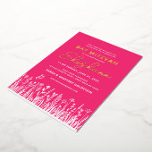 バルミツワー水彩招待状と実在金ゴールド 箔招待状 (回転した状態)