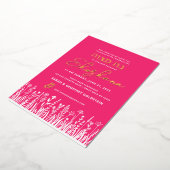 バルミツワー水彩招待状と実在金ゴールド 箔招待状 (回転した状態)