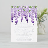 バルミツワー水彩藤のロ企業のゴ 箔招待状 (立ち正面)