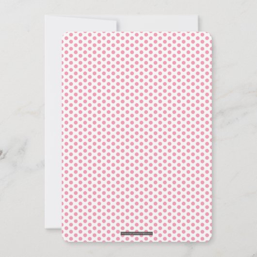 バルミツワー水玉模様模様金ゴールドグリッターピンク 招待状 (裏面)